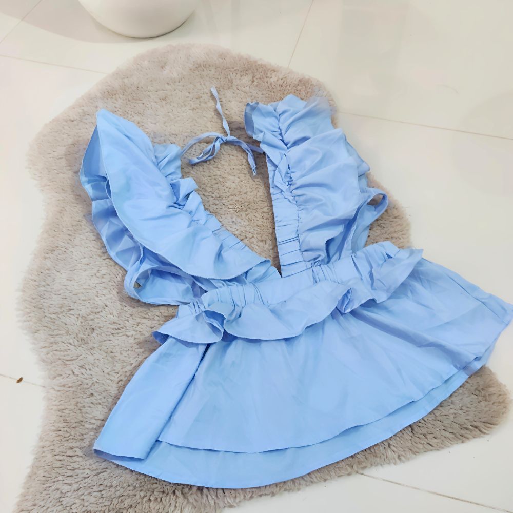 Blouse à volants bouffante 