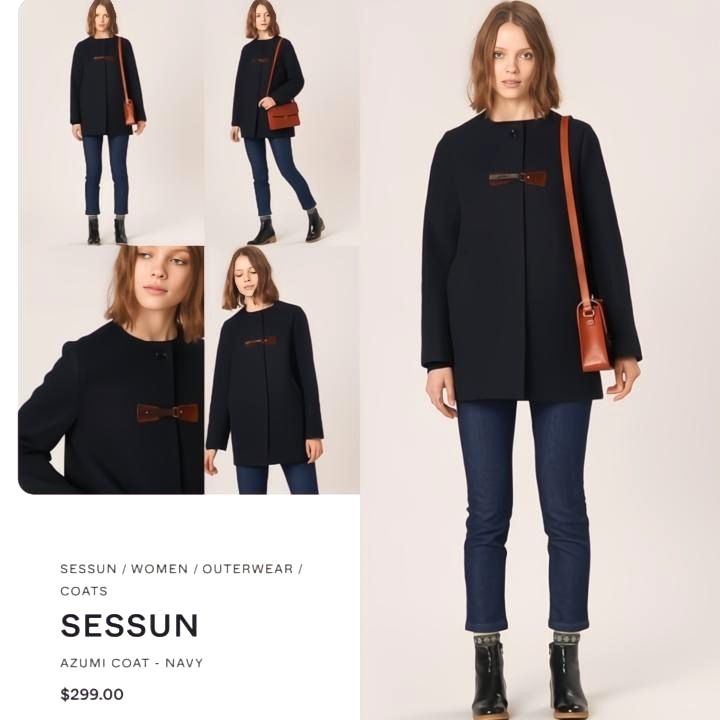 Sessun manteau en Laine gris neuf