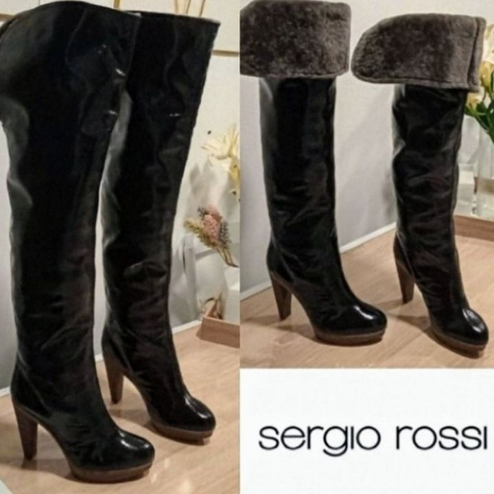 Sergio Rossi authentique en cuir vernis neuf