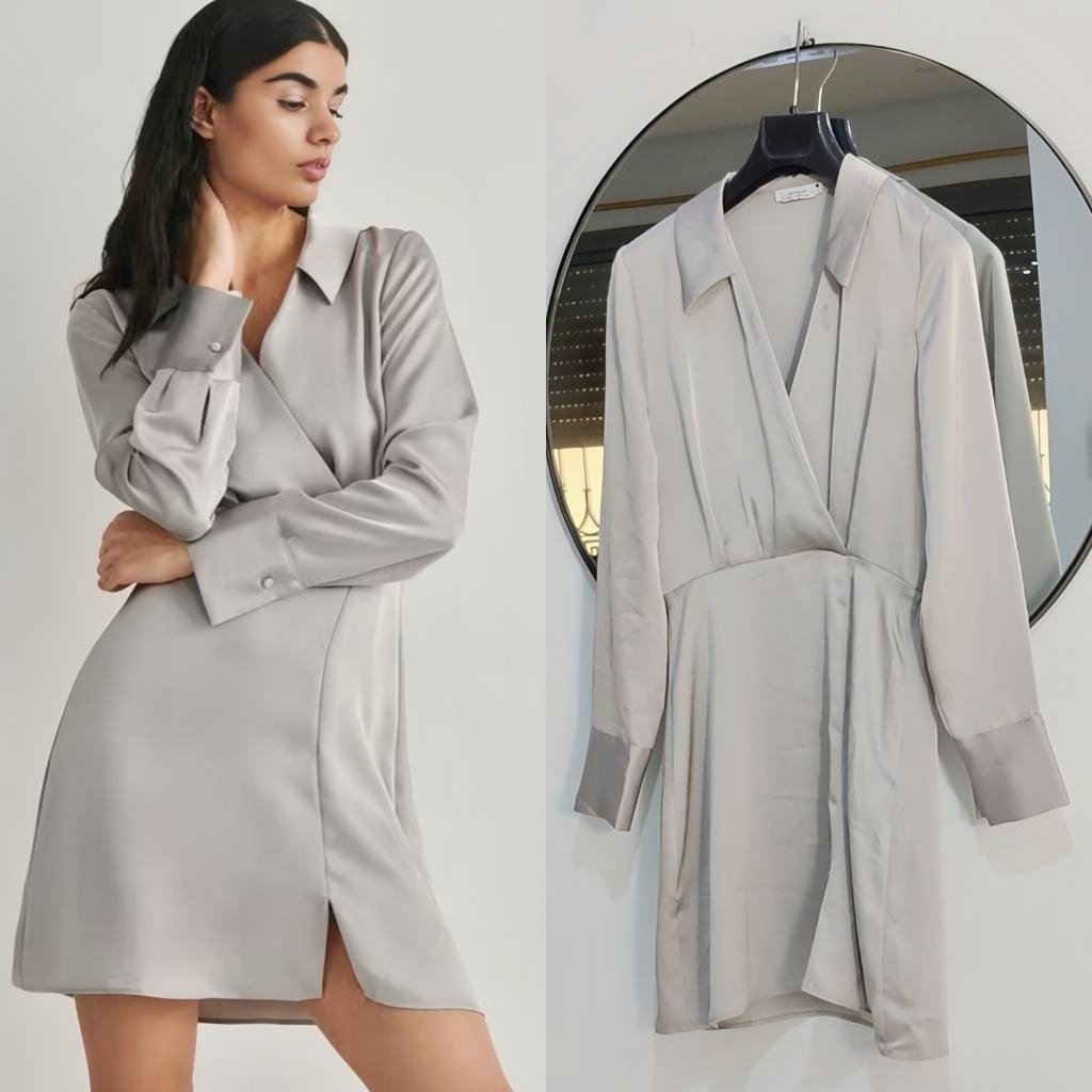 Reserved robe chemise satinée chic 