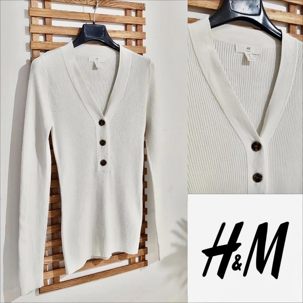 H&M côtelé lycra à boutons 