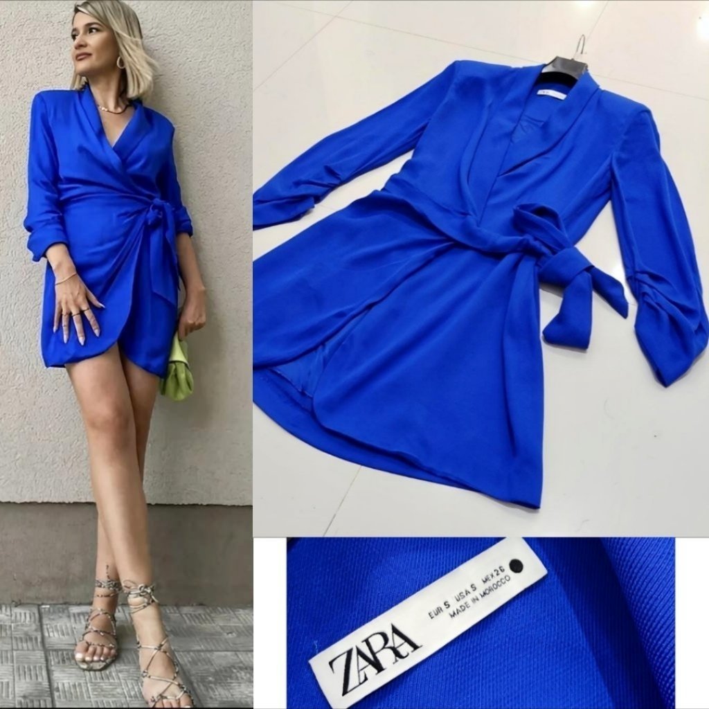 Zara robe blazer cache coeur 💯 viscose 