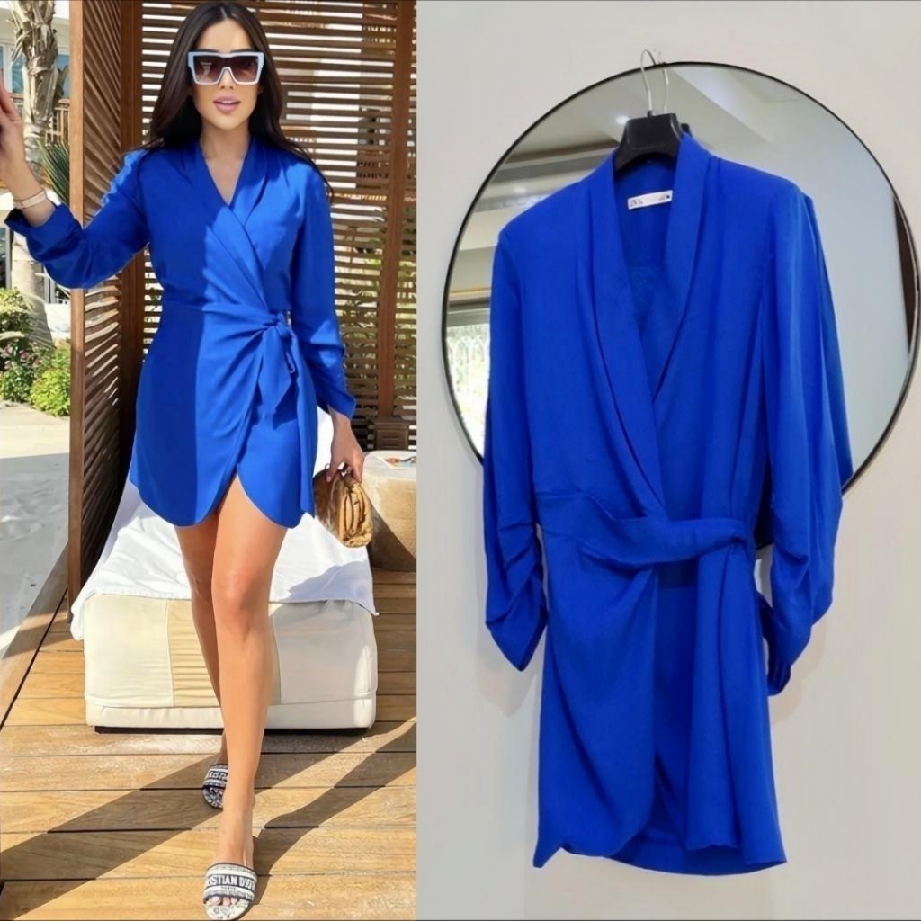 Zara robe blazer cache coeur 💯 viscose 