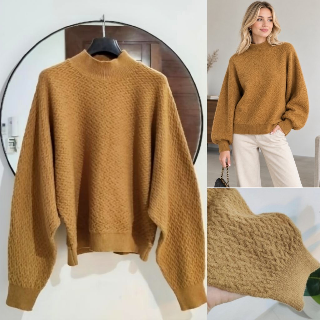 Pull camel à motifs neuf 