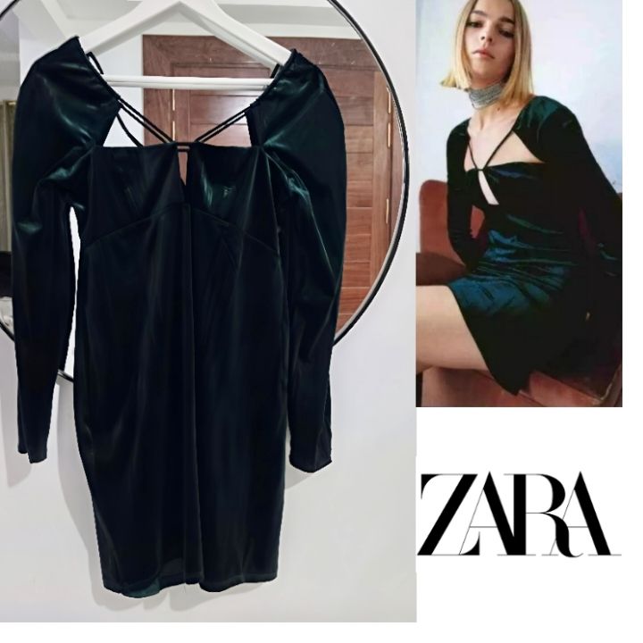 Zara velours Vert émeraude chic 
