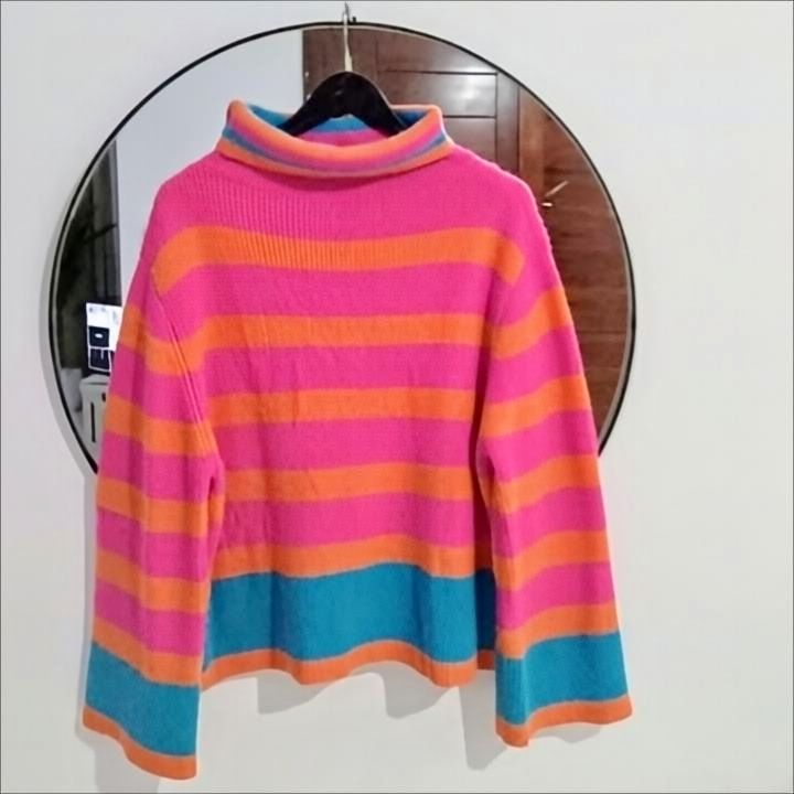 Gros pull rayé multicolore neuf
