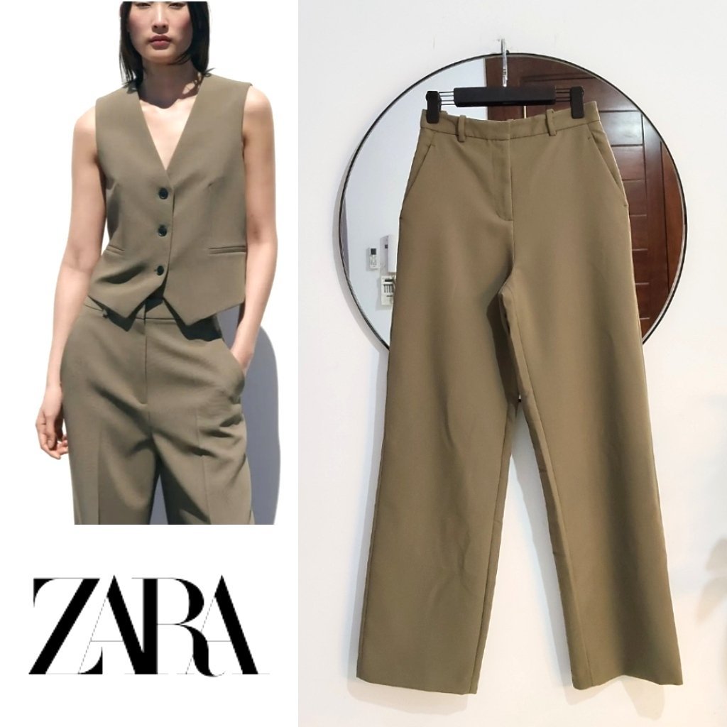 Zara large light green, Taille haute 