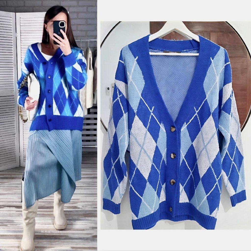 Cardigan jacquard oversize neuf