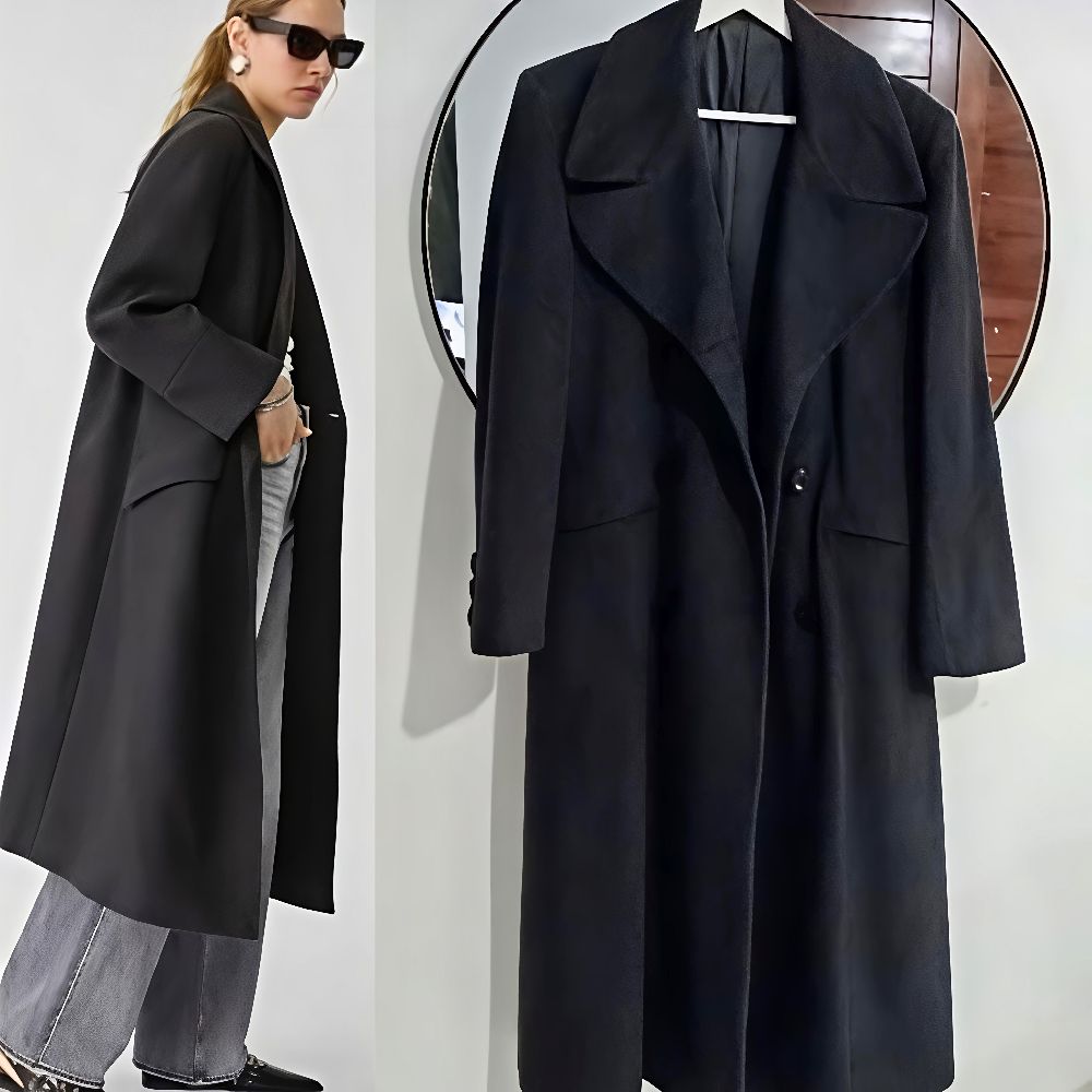 Manteau Long en laine double boutonnage chic