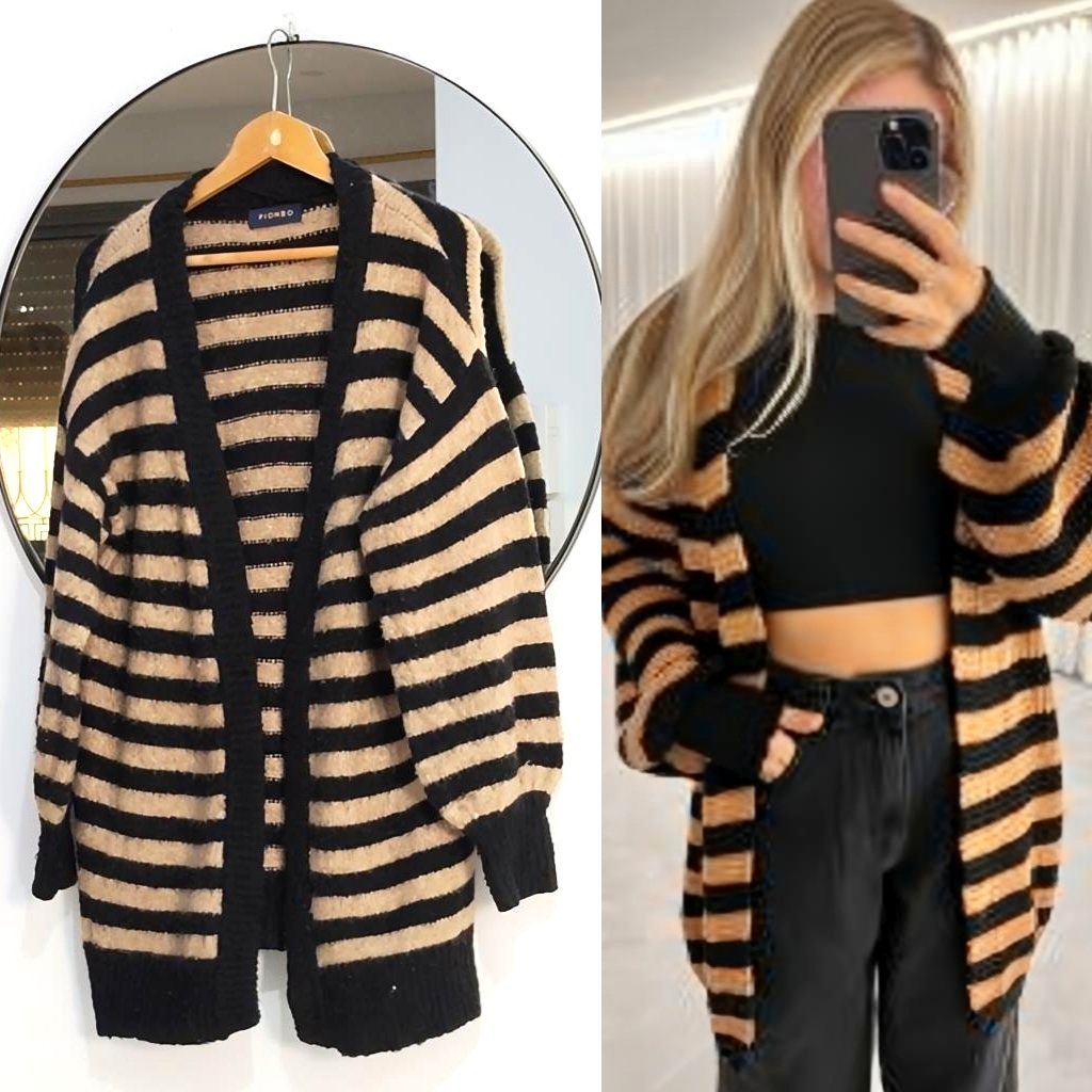 Cardigan long avec laine neuf 