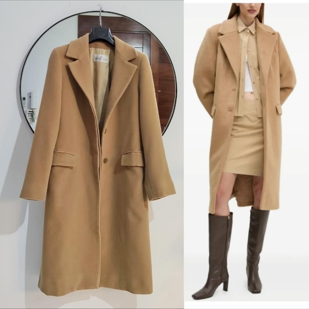Manteau long en laine vierge Neuf 