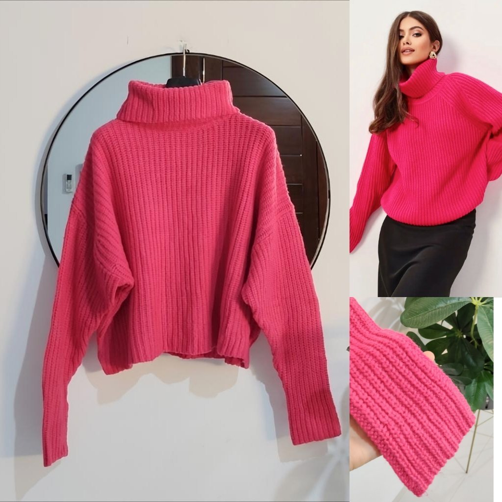 Pull pink grosse maille neuf