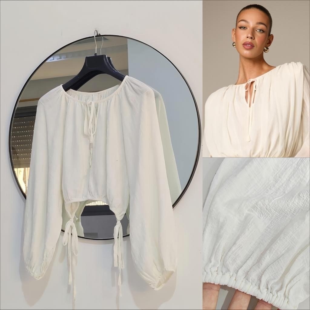 Blouse crop crème chic