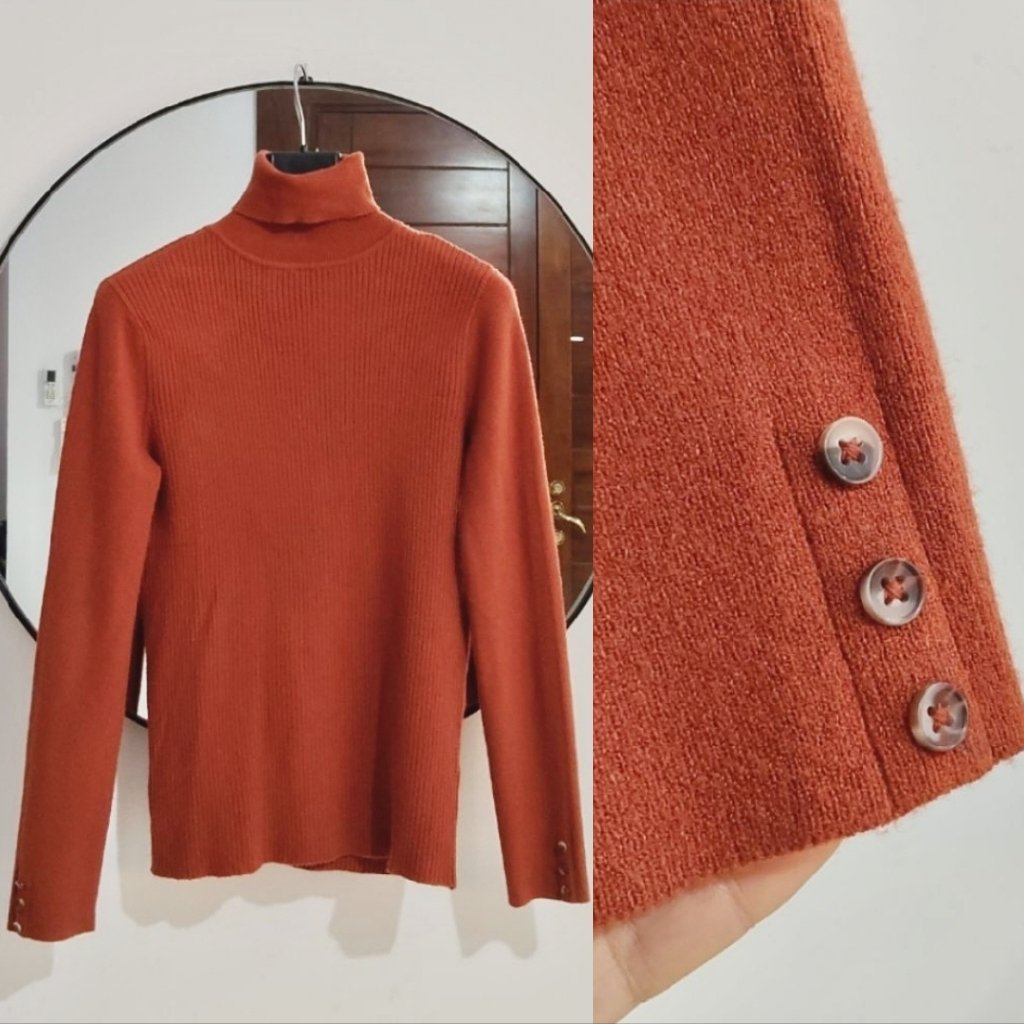 Pull basique rouge brique neuf 