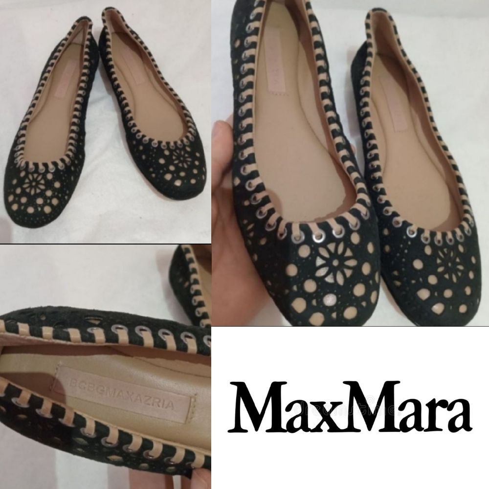 Ballerines Max Mara authentique en cuir perforé neuves 