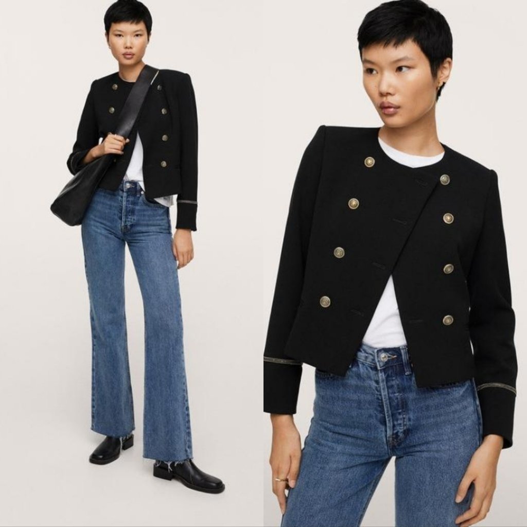 Mango veste à boutons doré neuf