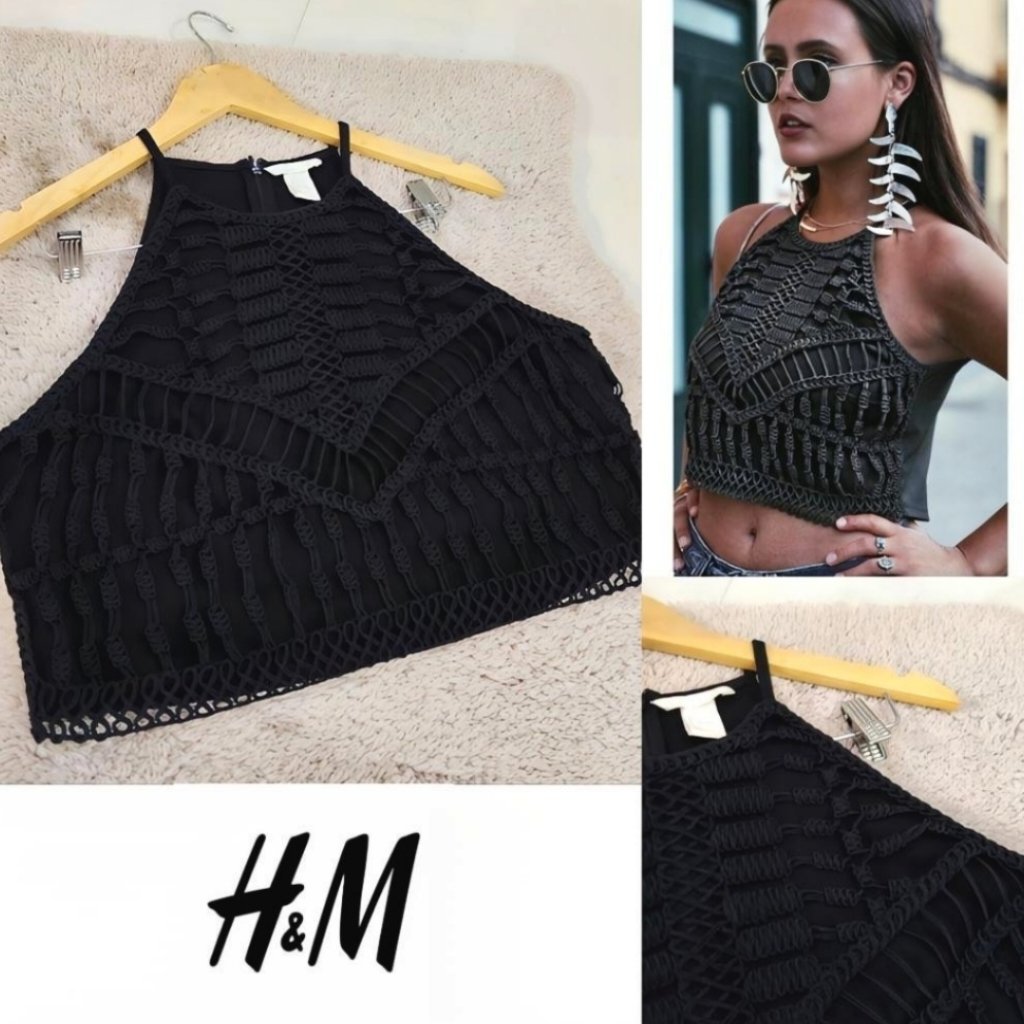 H&M crochet crop neuf 