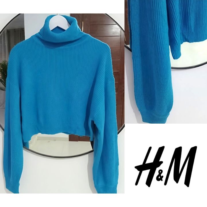 H&M Bleu ciel crop