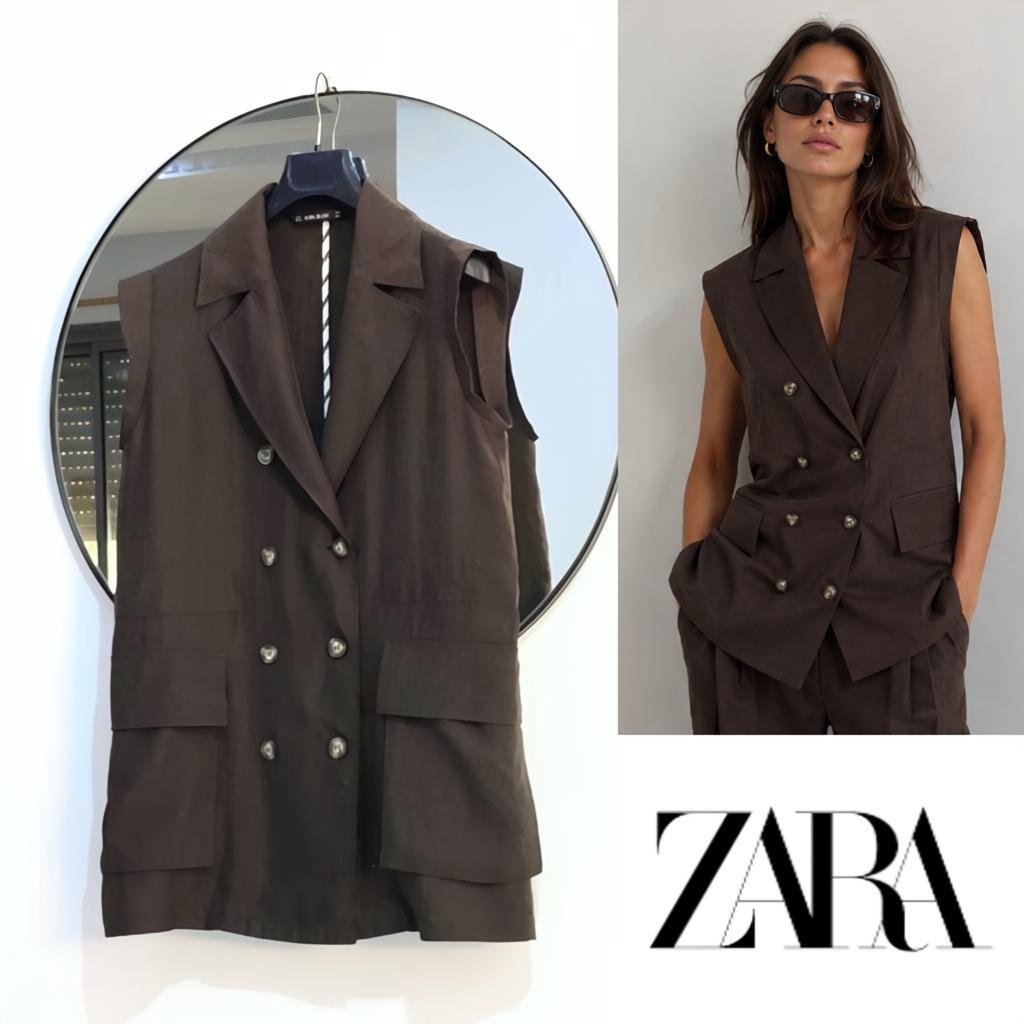 Zara sans manches Vert foncé chic 