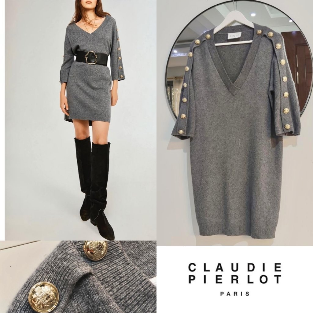 Claudie Pierlot robe Alma 💯 laine neuf 