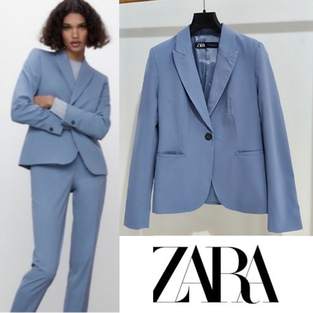 Blazer Zara bleu pastel neuf