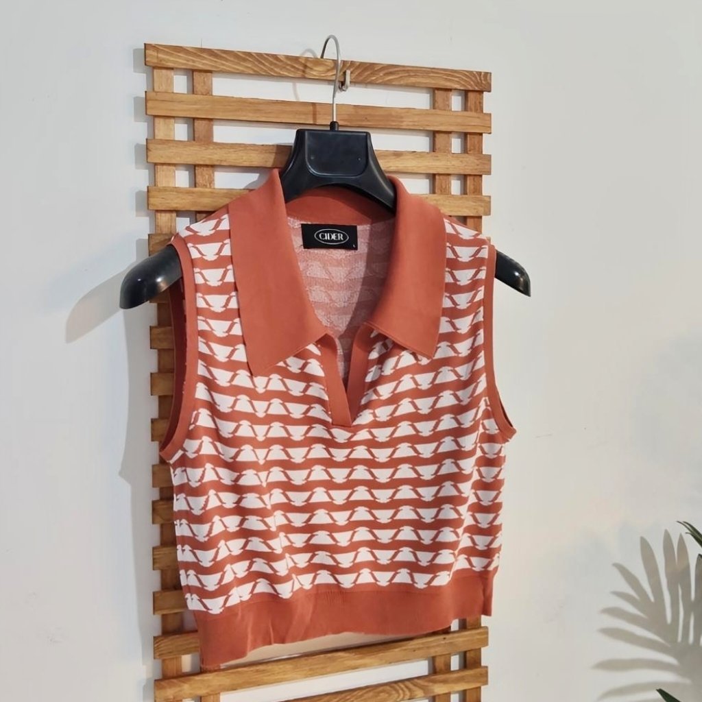 Cider crop top cuivré maille fine neuf