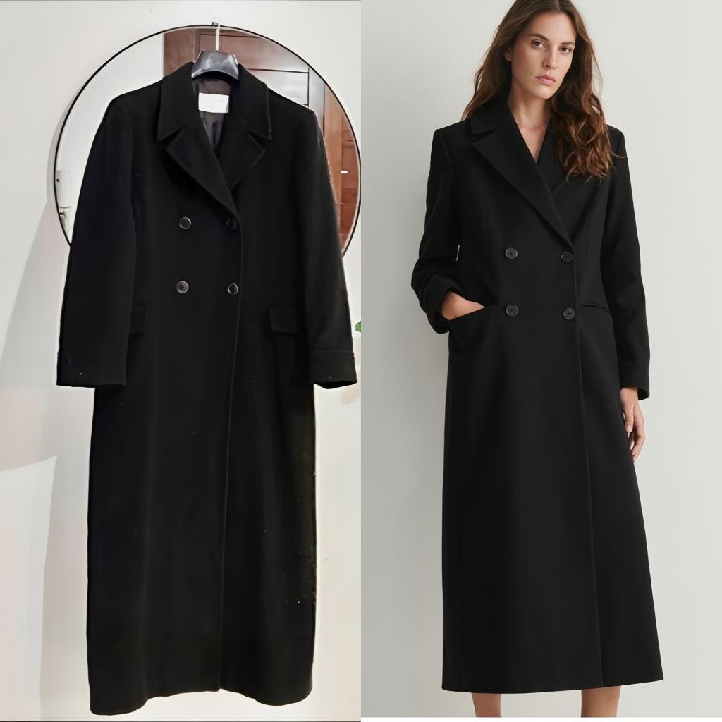 Manteau long 80% laine chic