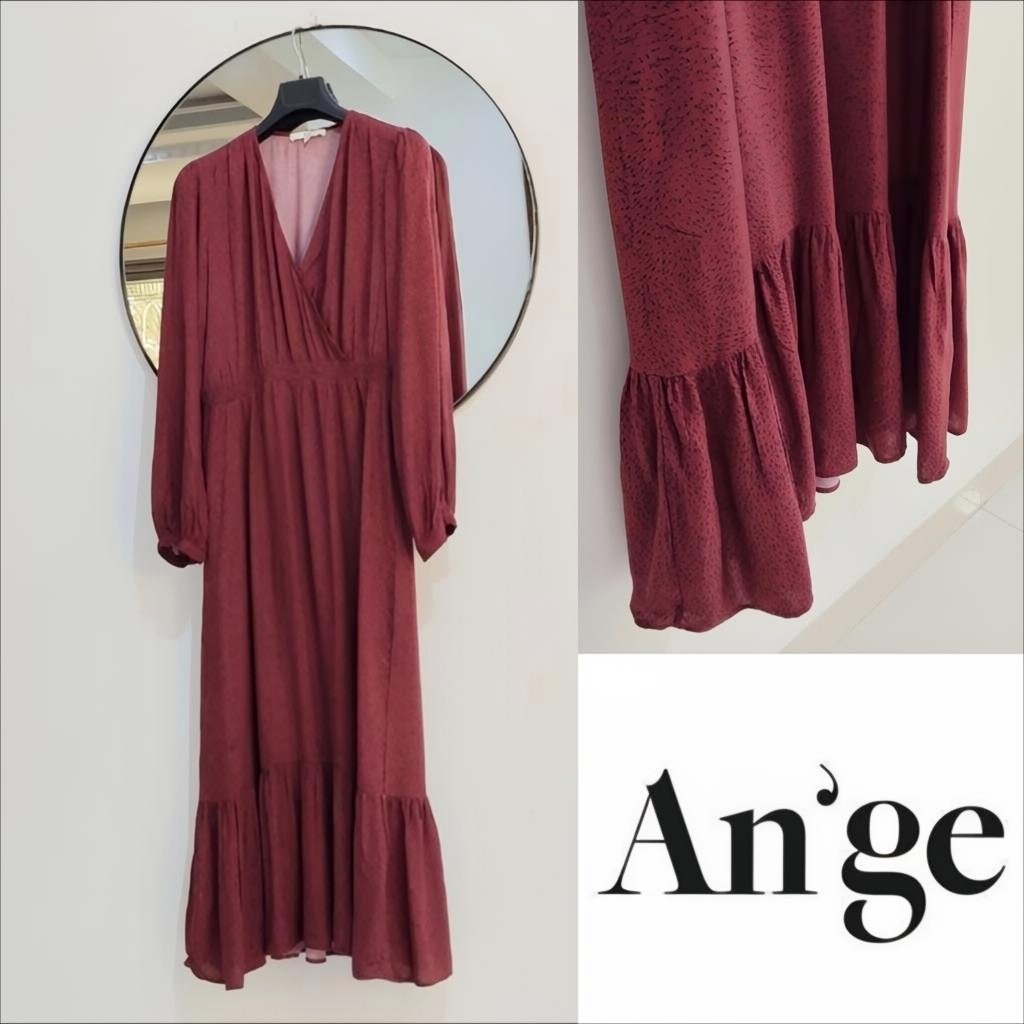 An'ge Paris,robe longue bordeau chic 