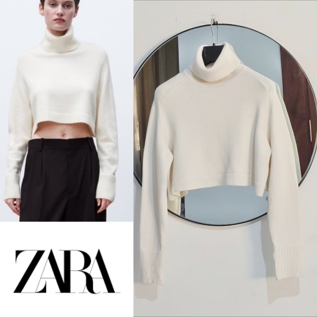 Zara crop blanc ivoire neuf 