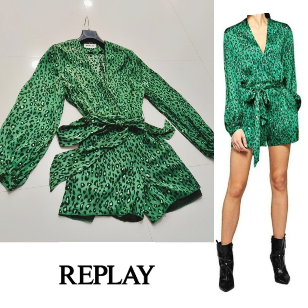 Replay Robe short à ceinture satinée chic