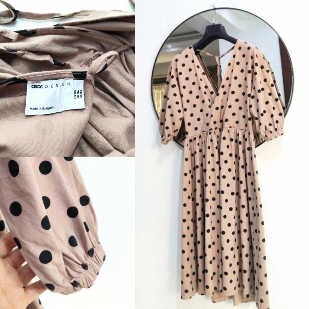 Robe petis pois longue chic 