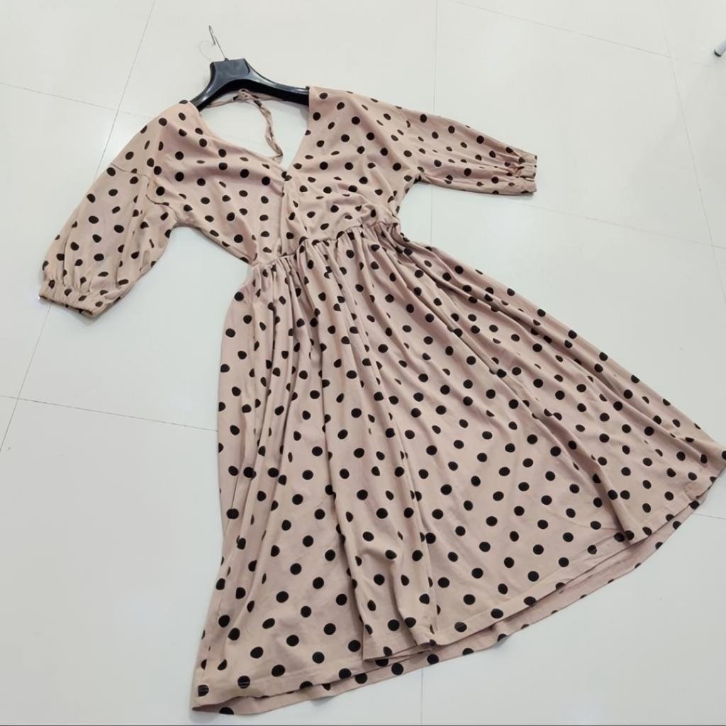 Robe petis pois longue chic 