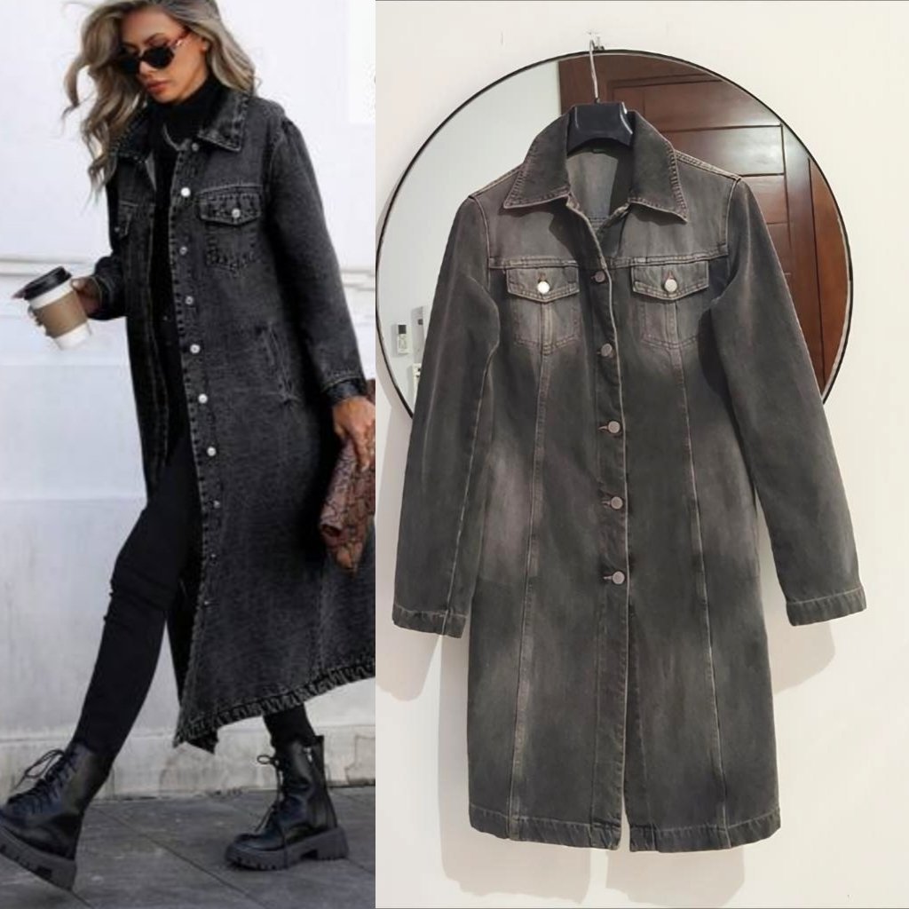 Robe veste Jean noir délavé neuf
