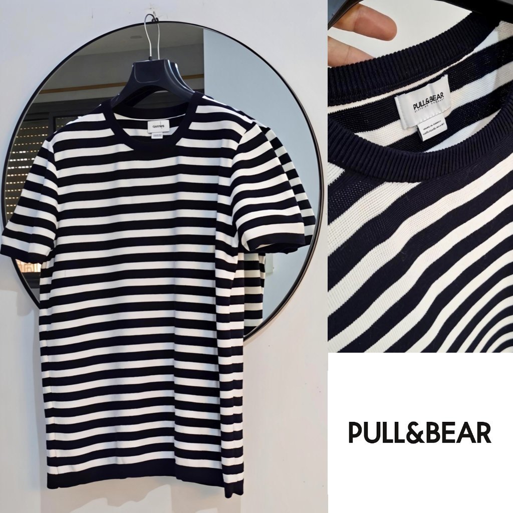 Pull& Bear fine maille rayé oversize long 