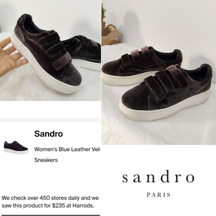Sandro velours et cuir 