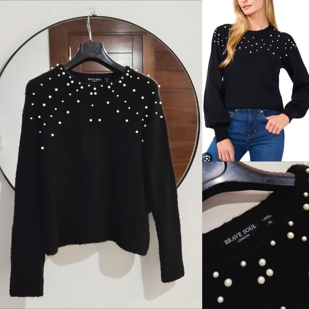 Pull Brave soul avec perles neuf 