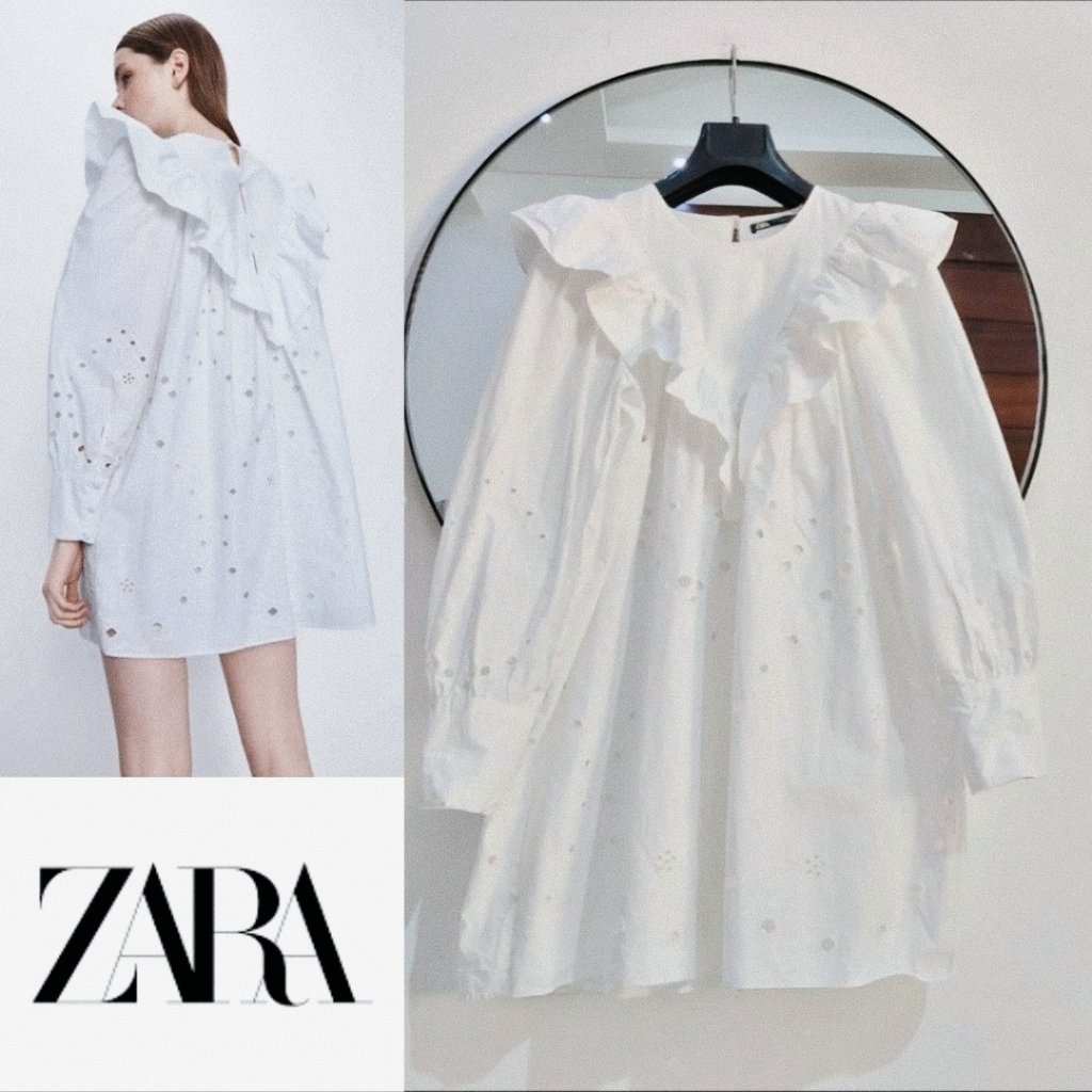 Zara broderie anglaise à volants bouffante neuve