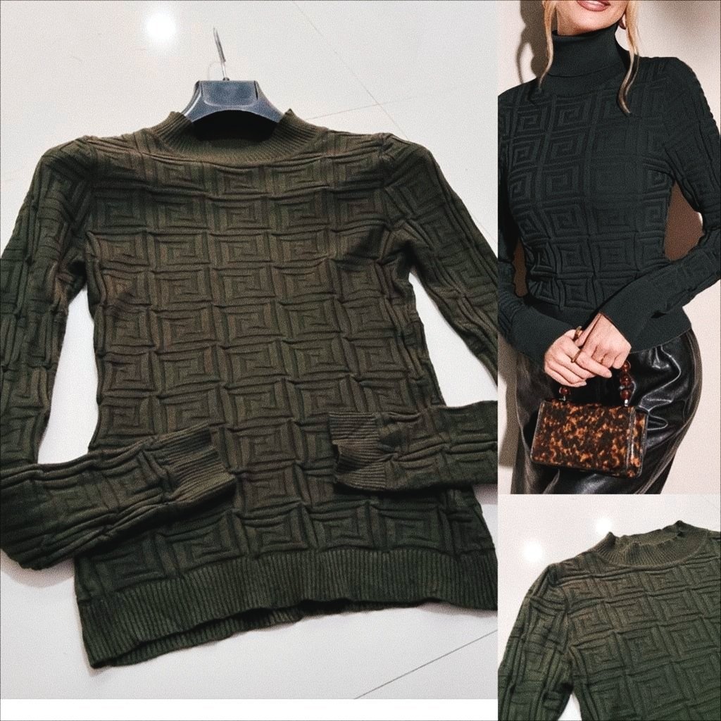 Motif Givenchy vert olive en viscose 