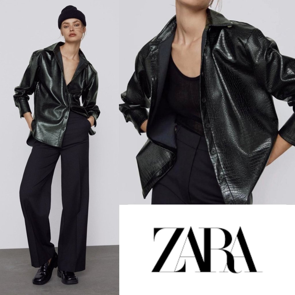 Veste/ chemise Zara en cuir synthétique jamais portée 
