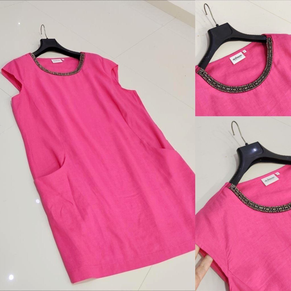 Robe fushia kamraya ahec col collier neuf 