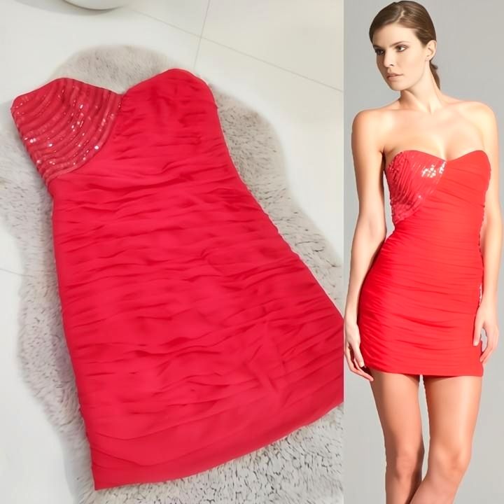 Guess red mini dress 💯 soie