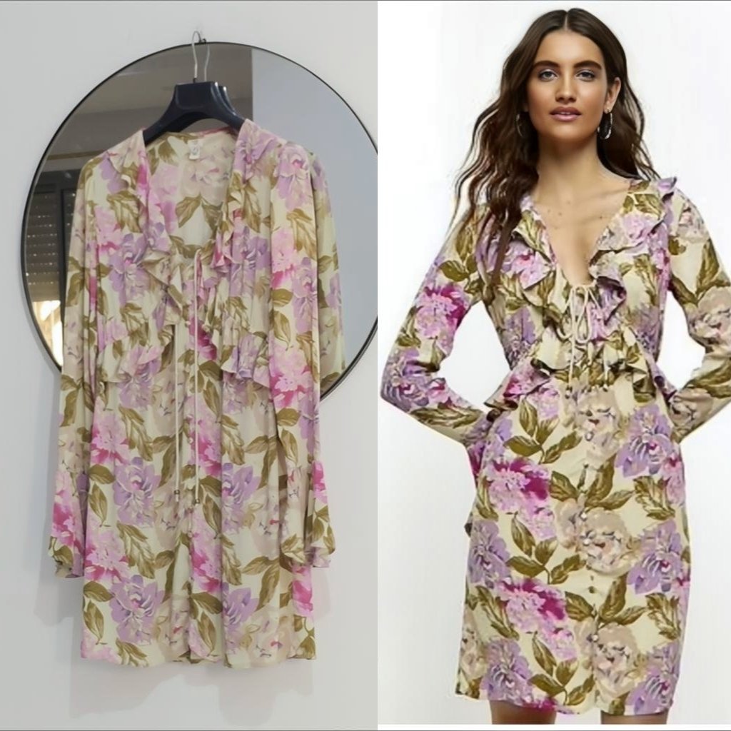 Sublime robe midi à volants neuve 
