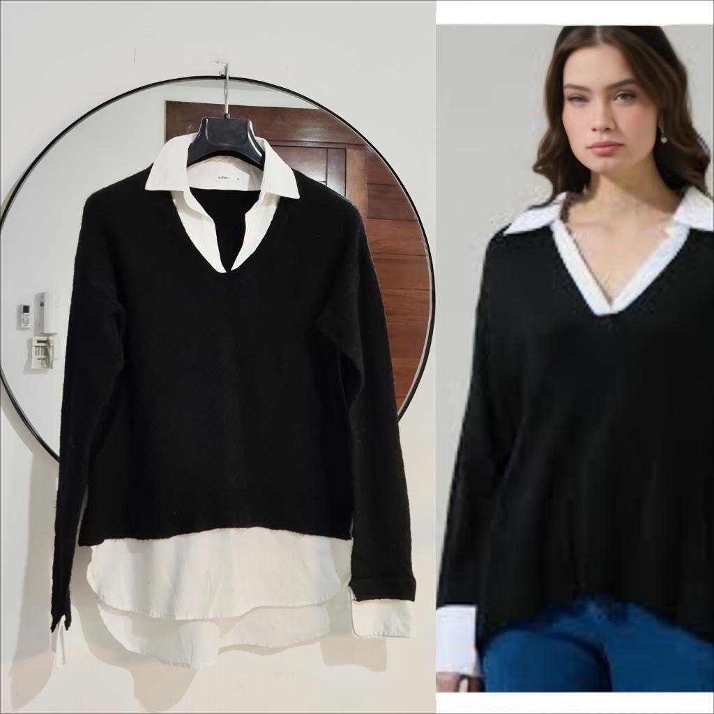 Pull col chemise neuf 