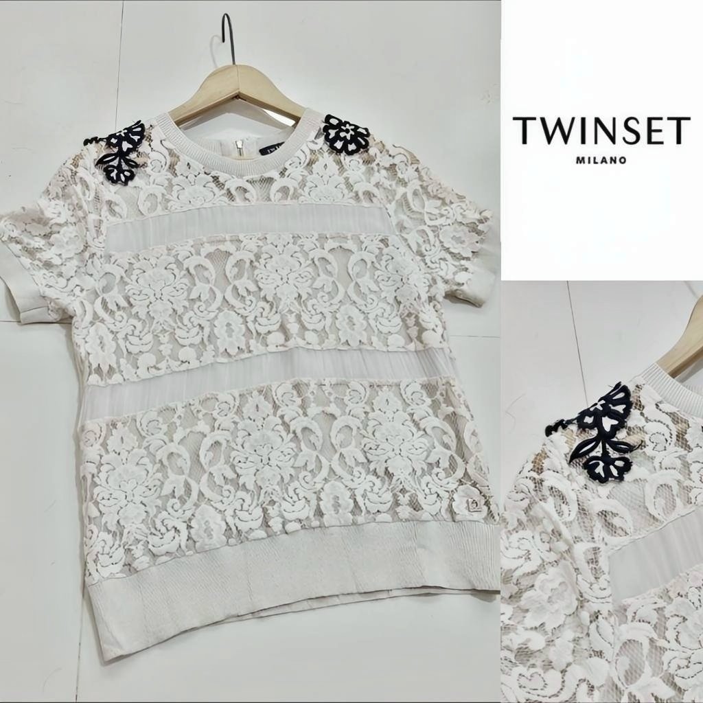 Twin-set 💯 soie +guipures cotton 
