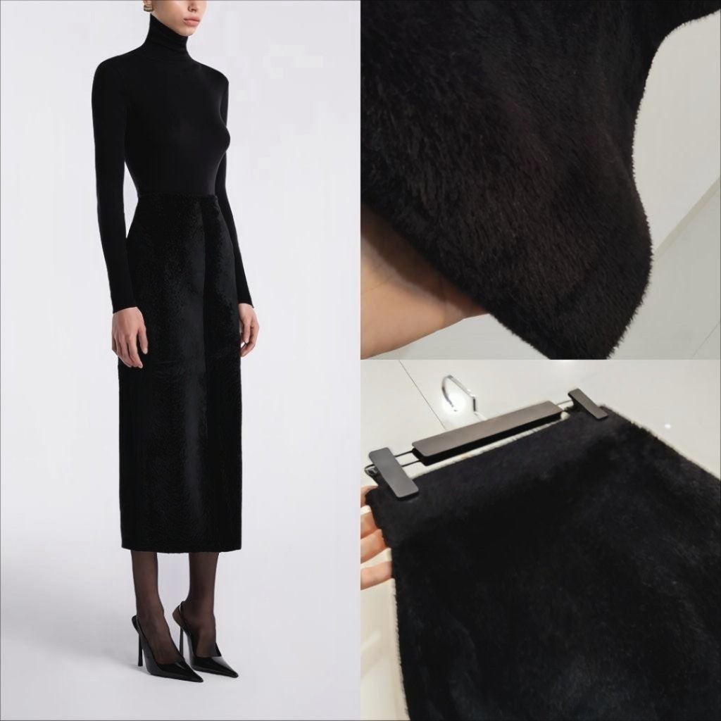 Jupe en fourrure Taille haute élastique neuve 