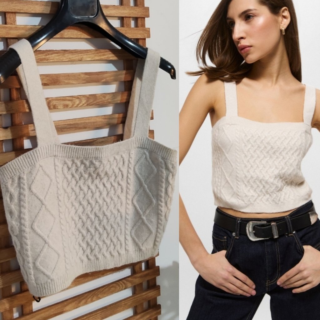 H&M crop top avec laine 