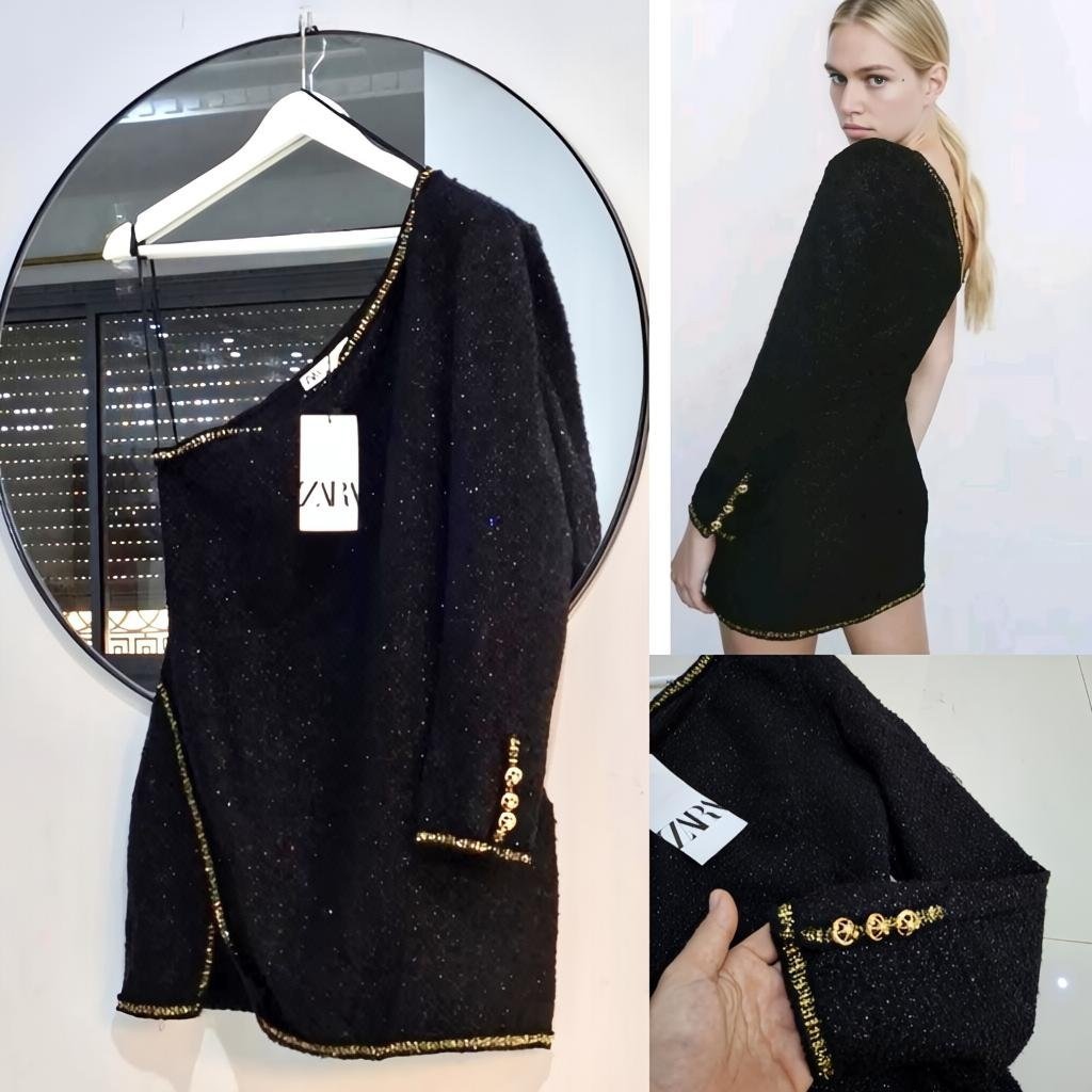Zara tweed Mini dress neuf 