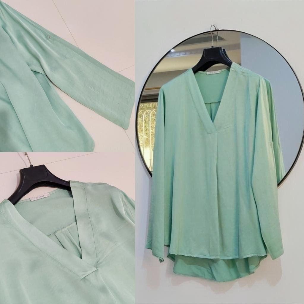 Chemise vert d eau Soie/viscose neuf 