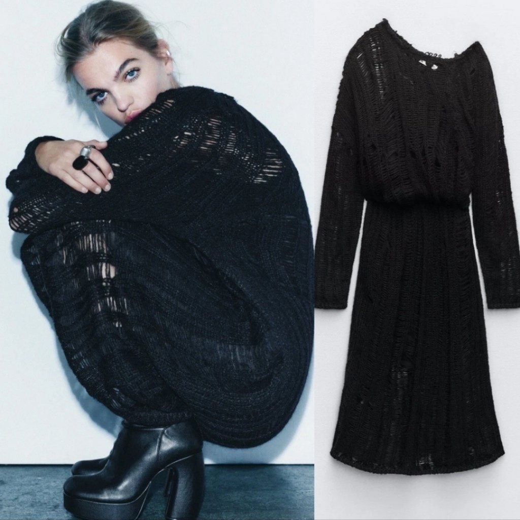 Zara crochet Maxi avec Laine trop stylée 