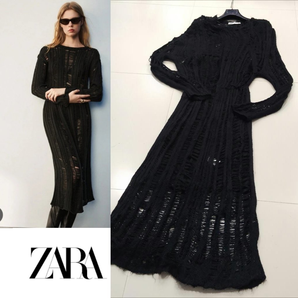 Zara crochet Maxi avec Laine trop stylée 